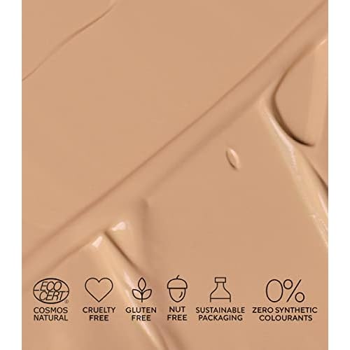 M?DARA Organic Skincare |SKINONYM Semi-Matte Peptide Foundation, #35 TRUE BEIGE, 30ml ? Boosted by collagen-supporting peptides, Semi-matte finish, Adapts to the skin's texture, Ecocert certified.