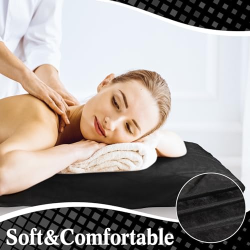 Buryeah 50 Pcs Massage Table Sheets 39 x 87 Inch Disposable Fitted Bed Sheets Thickened Spa Bed Covers Soft Non Woven Massage Table Cover for Spa Salon Body Facial Beauty(Black)