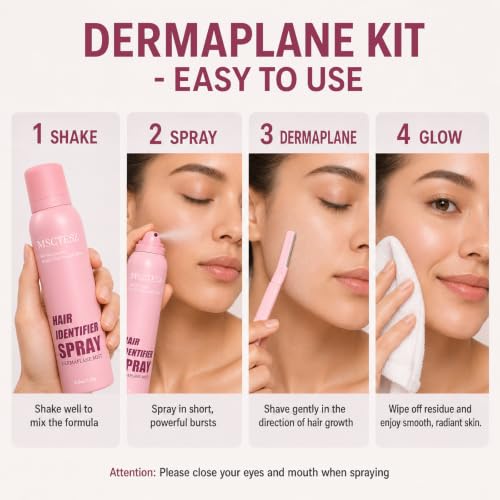 Hair Identifier Spray for Face Shaving - 6 Ounce Skin Care Dermaplane Mist