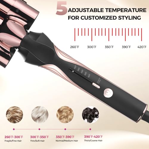 Rozamor 3 Barrel Curling Iron for Beach Waves - 1” Titanium Waver