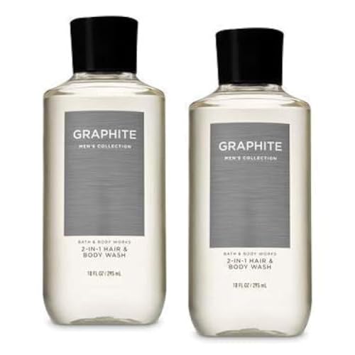 Bath and Body Works For Men 3-in-1 Hair, Face & Body Wash - Value Pack lot of 2 - Full Size (Graphite)