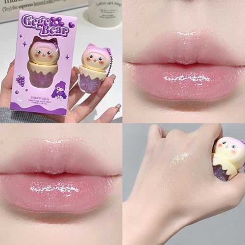 4 Colors Shimmer Lip Gloss Set,Moisturizing Lip Oil Light Cute Lipgloss,Fruit Flavored Hydrating Glass Lip Glow Oil Kit,Tinted Lip Transparent Balm Makeup