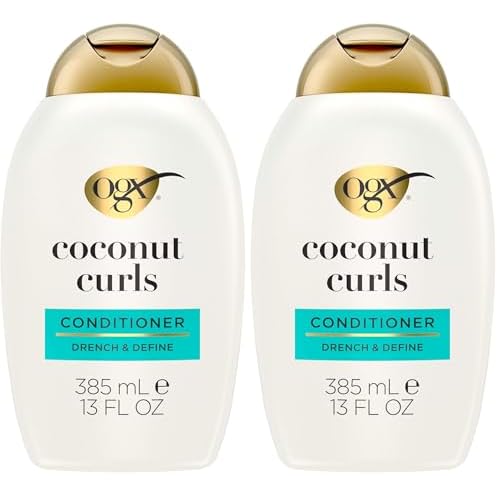 OGX Quenching + Coconut Curl-Defining Conditioner | For Curly Hair | With Coconut & Citrus Oil | Paraben & Sulfate-Free | 13oz Pack of 2