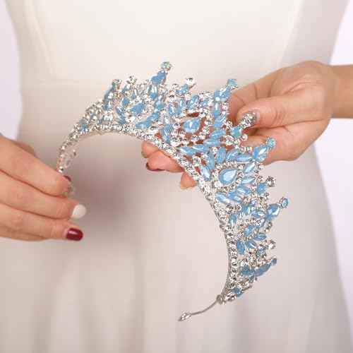JWICOS Crystal Crowns and Tiaras Headband for Women Princess Wedding Tiara for Birthday Party Prom Bridal Tiara Crown for Halloween Costume