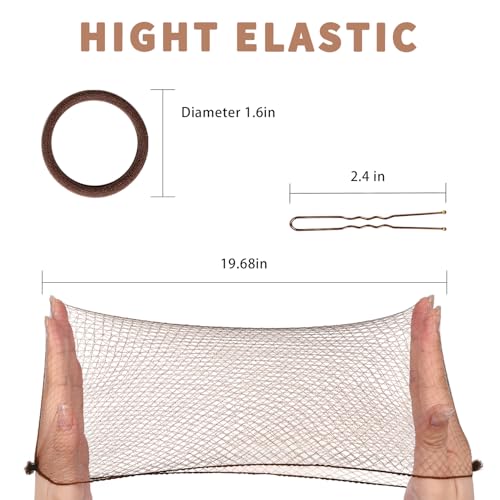 Hair Net and U-Shaped Pin Set - 30 Nets, 30 Pins, 5 Bands