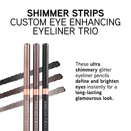 Physicians Formula Shimmer Eyeliner Pencil Set Of 3, Black, Dark Brown, Brown, Custom Eye Enhancing Eyeliner Trio, Dermatologist Approved