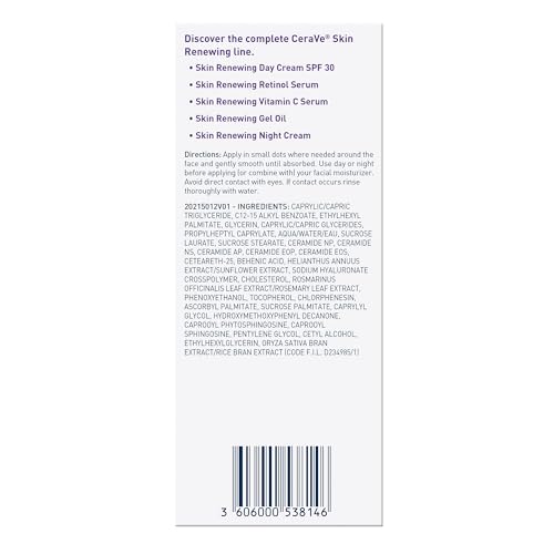 CeraVe Skin Renewing Gel Oil with Hyaluronic Acid & Ceramides - Hydrating Face Serum 1oz