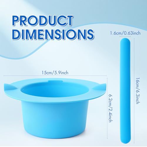 Silicone Wax pot Liner, Silicone Wax Bowl Warmer liner - non stick hair removal pot liner - with hair removal wax stick- Thickened version - [Blue]