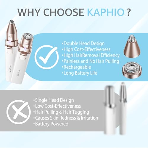 Facial Hair Removal for Women: 2 in 1 Electric Hair Removal Device for Chin Upper Lip Peach Fuzz & Rechargeable Eyebrow Trimmer for Shape Brows with Light (Blue)