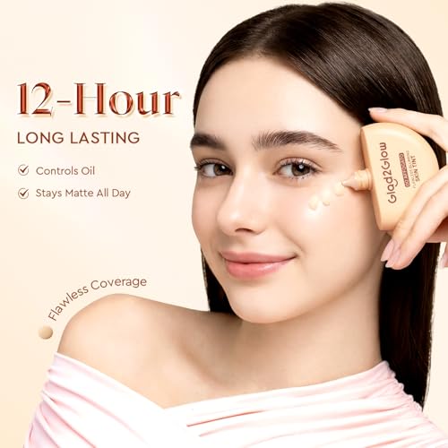 Flawless Blurring Skin Tint by Glad2Glow - 12HR Oil Control, Buildable Medium Coverage