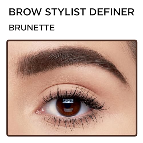 L'Oreal Paris Makeup Brow Stylist Definer Waterproof Eyebrow Pencil, Ultra-Fine Mechanical Pencil, Draws Tiny Brow Hairs and Fills in Sparse Areas and Gaps, Brunette, 0.003 Ounce (1 Count)