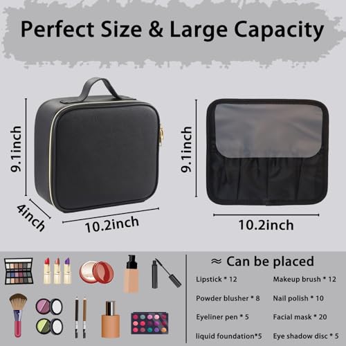 LED Makeup Bag with Mirror & Adjustable Dividers