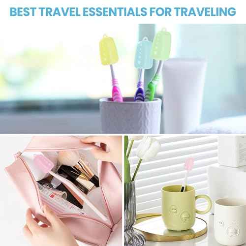 6 Packs Silicone Toothbrush Covers, Tooth Brush Cover Cap for Electric & Manual Toothbrushes, Toothbrush Travel Essentials