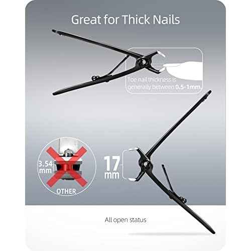 Straight Nail Clipper, 17mm Wide Jaw Opening Toe Nail Clippers, Extra Large Toenail Clippers for Thick Toenails, Heavy Duty Toenail Clippers for Seniors, Men, Women