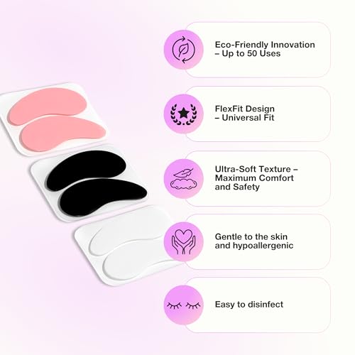 Reusable Silicone Eye Pads Under Eye Patches - Black, Style 3
