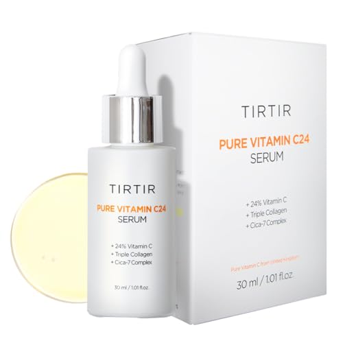 TIRTIR Pure Vitamin C 24% Face Serum ? Dark Spot Remover for Sensitive Skin with Collagen Anti Aging Even out Skin Tone Non irritation tested, Wrkinkles, Korean Mild Vita C Facial Serum 1.01 Fl Oz