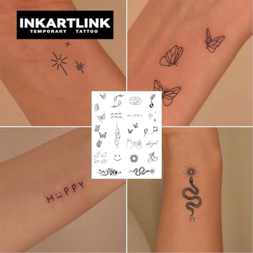 INKARTLINK Semi-Permanent Temporary Tattoos - 2 Sheets, Waterproof, 1-2 Weeks