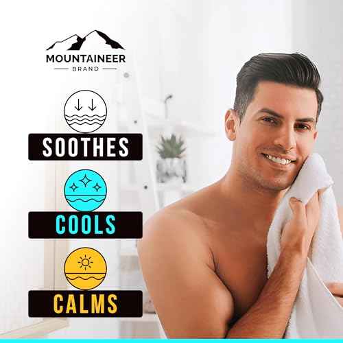 Mountaineer Brand Natural Post Shave Balm with Smokey Bourbon Scent | Soothes, Cools & Refreshes Sensitive Skin After Shaving | Aftershave For Men | Calms Irritation | Made in West Virginia | 2oz