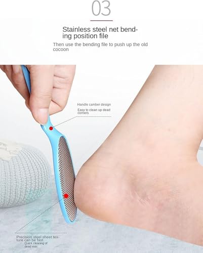 Callus Remover & Foot File Set - Metal Scraper for Dead Skin & Heels, Wet/Dry Black