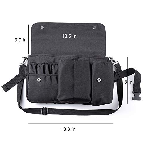Rownyeon Professional Cosmetic Makeup Brush Bag Case Portable Cosmetic Brush Holder Organizer with Artist Adjustable Belt Strap(Brushes Not Included)