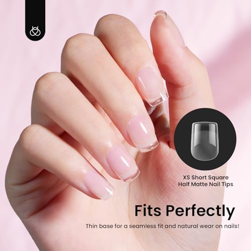Beetles Extra Short Square Nail Tips 576PC 12 Sizes