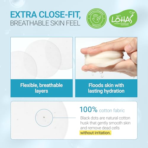 TENZERO Moisture Collagen Toner Pad (70 Count, 160g), 100% Natural Cotton, Hydrating Moisturizing Glowing Face Toner Pads, Gentle Exfoliate & Improve Elasticity, Korean Facial Toner, Dry & Dull Skin