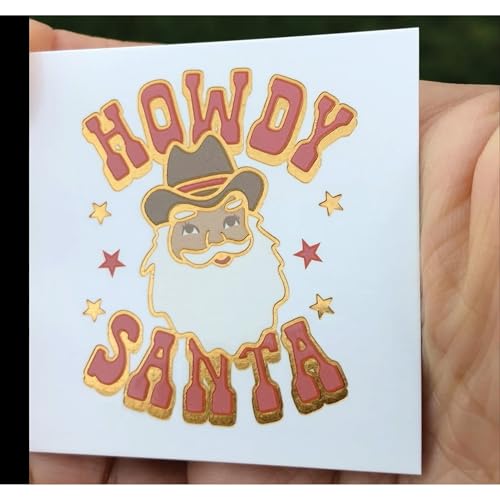 Retro Christmas Temporary Tattoos/Pack of 36/ Full Color with Gold Metallic Highlights/Christmas Party Favor/Stocking Stuffer/Removable