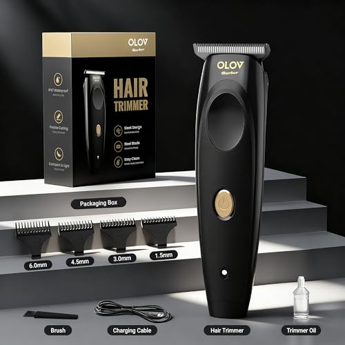 Hair Trimmer for Men, Cordless T-Blade Beard Trimmer, Professional Rechargeable Hair Clippers for Hair Mustache Cutting & Grooming