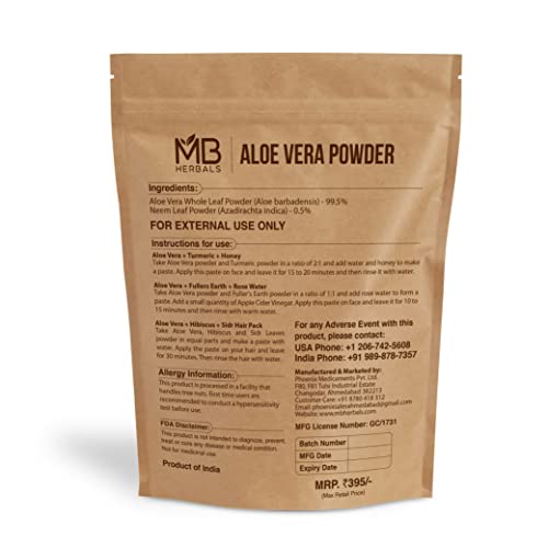 MB Herbals Aloe Vera Powder 16 oz - Natural Skin & Hair Care