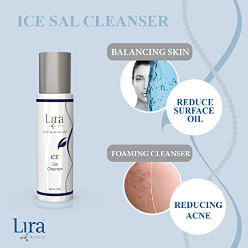 Lira Clinical ICE Sal Cleanser ? Salicylic Acid Face Wash with Plant Stem Cells, Echinacea and Peptides ? Cooling Exfoliating Facewash ? Gentle Clarifying Travel Size Daily Facial Cleanser - 6 Oz