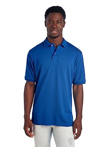 Jerzees Men's SpotShield Stain Resistant Polo Shirts (Short & Long, Short Sleeve-Royal Blue, Small