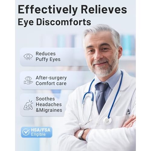Cooling Eye Mask for Puffy Eyes: Fsa Eligible Items Hsa, Ice Eye Pack for Magraine After Surgery Relief - Reuable Cold Compress for Headache Puffiness - Comfortable Perfect Fit Gel Sleep Mask