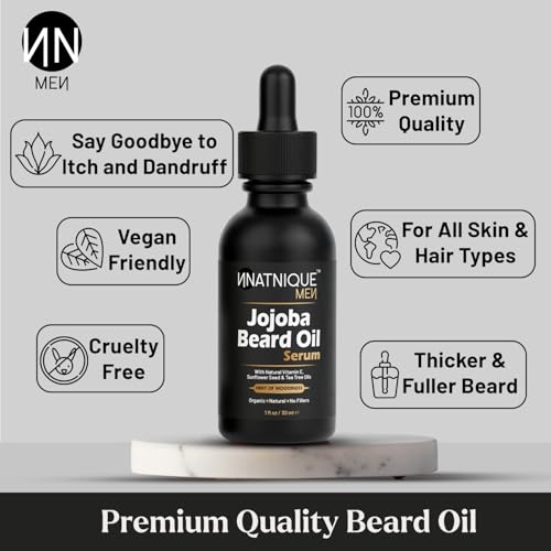 Natnique Beard Care Gift Set ? Organic Jojoba Beard Conditioner with Vitamin E & Tea Tree + Vegan Beard Brush ? Natural Moisturizer & Grooming Kit for Men ? Softens, Hydrates & Reduces Itch