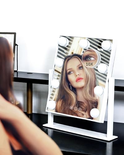 Lighted Makeup Mirror 9 LED Bulbs Touch Control 360°