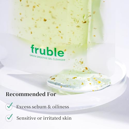 Green Smoothie Gel Cleanser, Gentle Facial Cleanser with Upcycled Broccoli Extract for Sensitive Skin, Hydrating & Pore Care, Korean Skincare