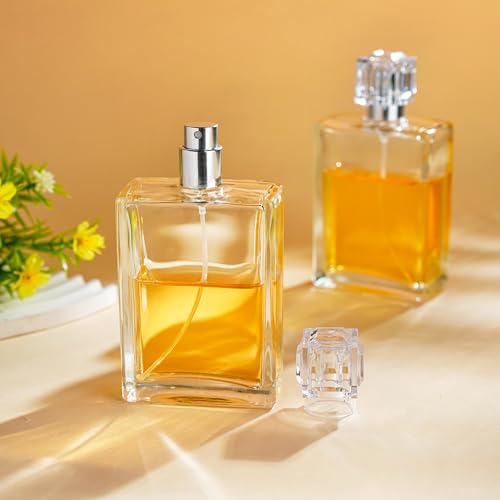 YU FENG Refillable Perfume Spray Bottles 100ml - 2 Pack Clear Glass