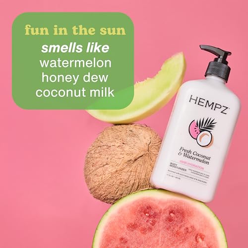 Hempz Herbal Body Moisturizer, Pearl White, Fresh Coconut/Watermelon, 2.25 Ounce