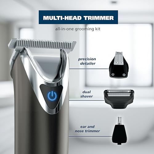 Wahl Lithium Ion Beard & Hair Trimmer with 4 Attachments, Nose & Ear Clippers