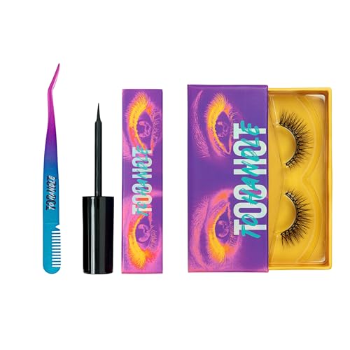 Magnetic Eyelashes Kit | Premium Faux Mink Magnetic Lashes + Magnetic Liquid Eyeliner + Eyelashe applicator | Universal size | Reusable up to 50 times, 1 Pair (Fabulous)