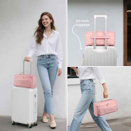 CHICECO Hair Tool Travel Bag for Shark FlexStyle Airwrap Hair Dryer and Styling Accessories Tools Storage Bag, Waterproof Travel Carrying Case Hair Tool Organizer, Gift for Women (Pink)