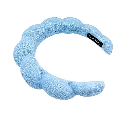 BLAISTER Skincare Headband for Women, Spa Headband, Makeup Headband for Washing Face, Soft Towel Headband for Facial Mask, Cute Hairband for Shower (Blue)