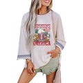 Women's Boho Floral Crewneck Pullover Shirt - Casual Loose Fit
