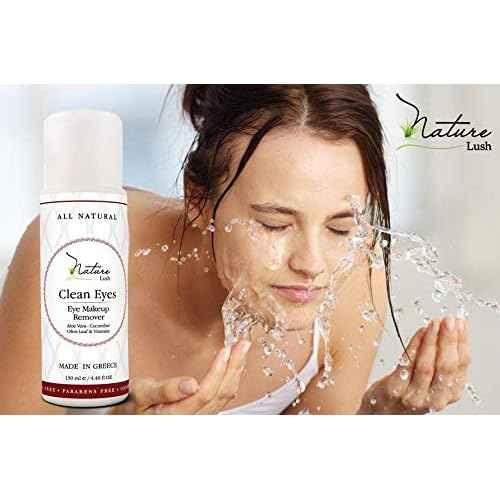 Nature Lush The Best Natural Eye & Face Makeup Remover - Oil Free - Rich Vitamins - Non Irritating ? No Hazardous Chemicals - ¡°Clean Eyes Made In Greece 4.4 oz