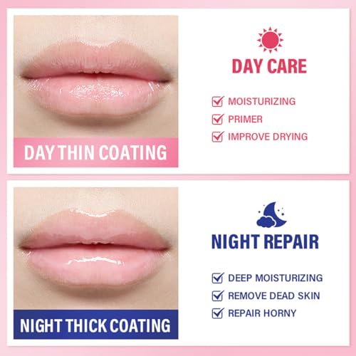 Honey & Strawberry Lip Balm Lip Mask, Hydrate Repair Prevent Dry Cracked Lip, Effective Reduces Lip Lines, Vitamin E Moisturizing Propolis Sleeping Lip Care (2Pcs Honey & 2Pcs Strawberry)