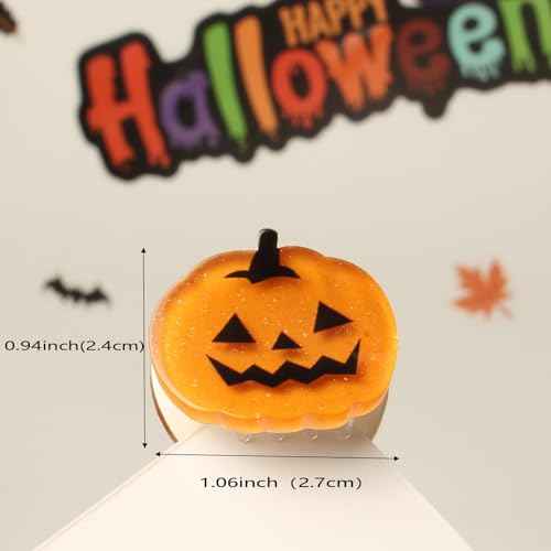 Mini Halloween Hair Claw Clips for Girls Pumpkin Ghost Bat Spider Web Designs Hair Clips Cute Halloween Hair Accessories