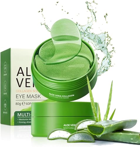 Under Eye Mask - 60 PCS Aloe Vera Under Eye Patches-Under Eye Patches for Dark Circles,Eye Puffiness & Dark Circles Treatment,Reduces Wrinkles & Fine Lines,Improves & Firms Eye Skin