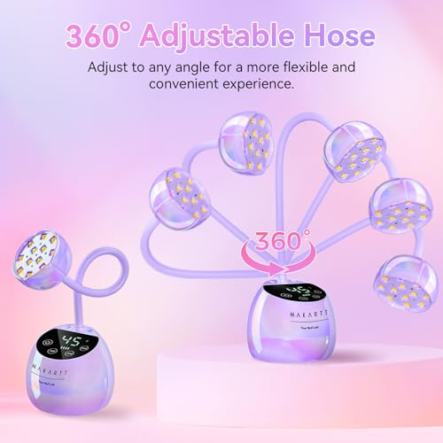 Makartt Gooseneck UV LED Nail Lamp - Cordless Nail Dryer with Auto Sensor