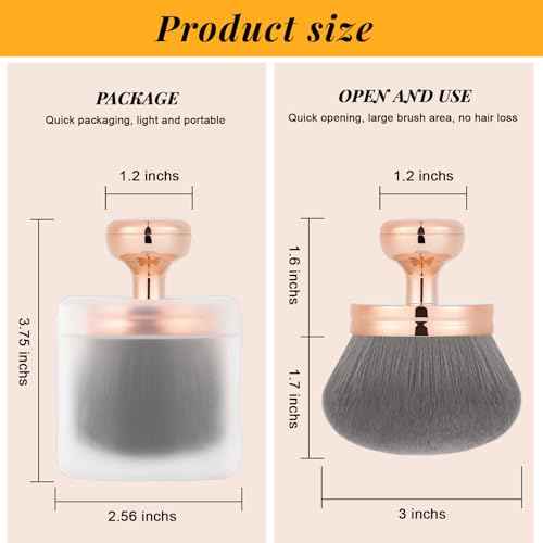 Yoseng Extra Large Body Makeup Brush For Self Tanner ? 74mm Wide-headed Vegan Kabuki Brush for Body Makeup, Tanning & Shimmer | Big Fluffy Bronzer Brush with Protective Travel Cover