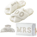 Bride to Be Gift Set - Makeup Bag, Slippers & Hair Clip