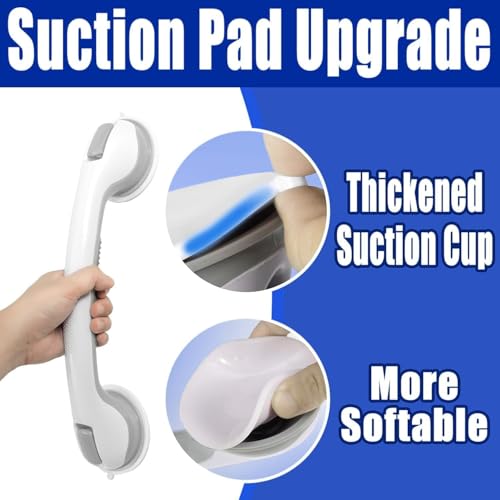 NKJVE 2 Pack 16.1-inch Suction Cup Shower Handles for Elderly Safety, No Drilling